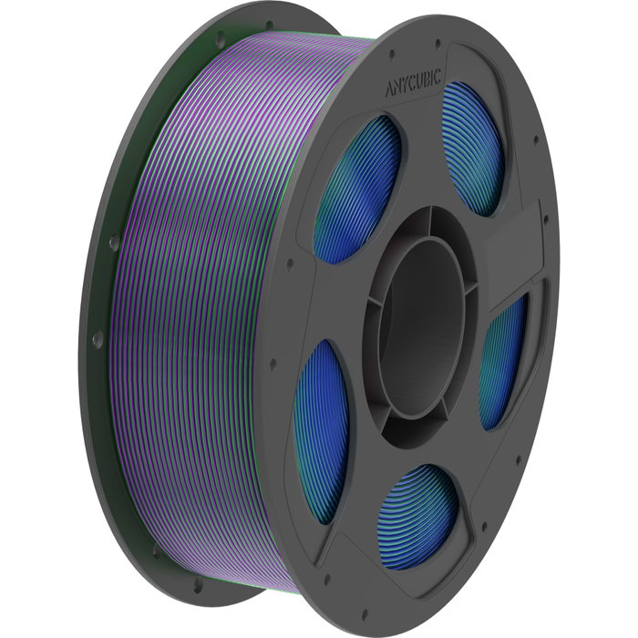 Anycubic PLA Silk Filament Tri-Color Bleu Vert Violet 1,75 mm 1 kg Anycubic PLA Silk Filament Tri-Color Bleu Vert Violet 1,75 mm 1 kg