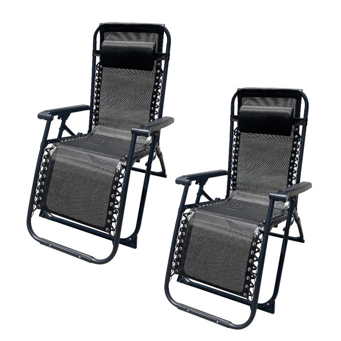 Marbueno MARBUENO SUMMER 10006X2 Pack de 2 Tumbonas Plegables Gravedad Cero Acier Coussin Jardin Piscine 90x66x108 cm Noire Marbueno MARBUENO SUMMER 10006X2 Pack de 2 Tumbonas Plegables Gravedad Cero Acier Coussin Jardin Piscine 90x66x108 cm Noire