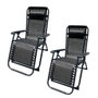 Marbueno MARBUENO SUMMER 10006X2 Pack de 2 Tumbonas Plegables Gravedad Cero Acier Coussin Jardin Piscine 90x66x108 cm Noire