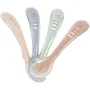Beaba Lot de 4 cuillères 2ème âge en silicone - Gris et vert sauge