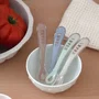 Beaba Lot de 4 cuillères 2ème âge en silicone - Gris et vert sauge