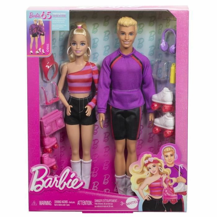 MATTEL Barbie et Ken Patineurs - Lot de 2 poupées