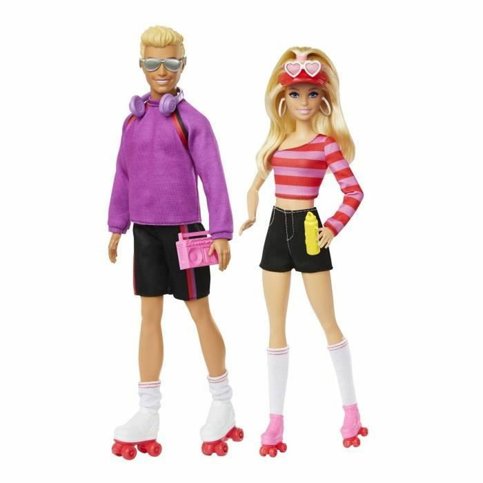 MATTEL Barbie et Ken Patineurs - Lot de 2 poupées