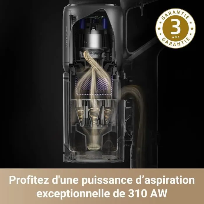 Dreame Z30 - Aspirateur balai sans fil avec puissance d'aspiration de 310 AW, autonomie de 90 minutes et filtre HEPA pour une efficacité optimale