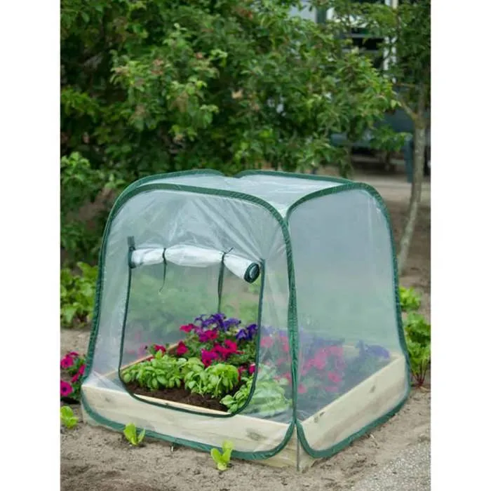 Nature Serre de Jardin Pop-Up 100x100x100 cm - Protection Anti-UV, Toile PE Transparent 0.8 mm, Microclimat, Plisable