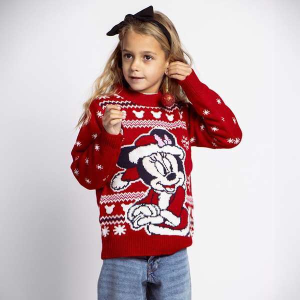 Cerdá - Sweater à points motifs de Noël Minnie - Taille 6 ans - Rouge Cerdá - Sweater à points motifs de Noël Minnie - Taille 6 ans - Rouge