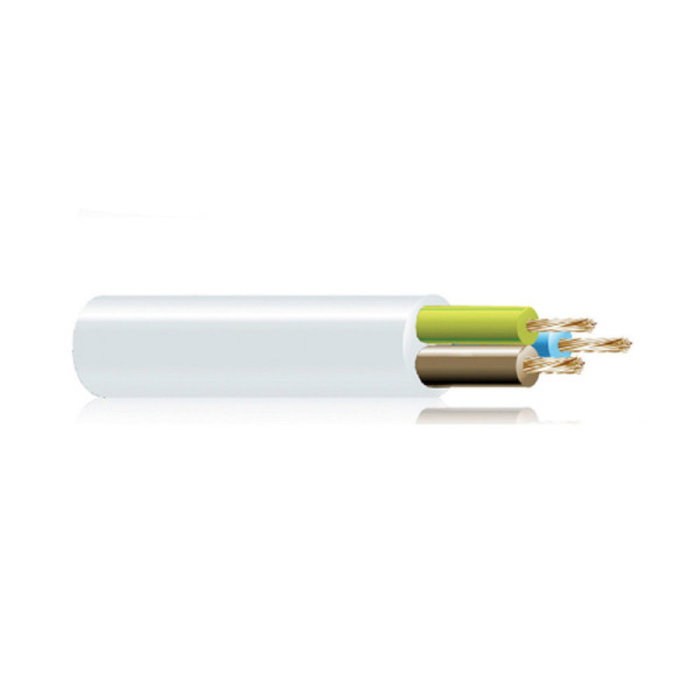 Tuyau tubulaire H 05 VV-F 3x1,5mm blanc Tuyau tubulaire H 05 VV-F 3x1,5mm blanc