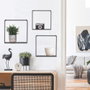 Home Deco Factory Lot de 3 étagères en métal carré BLACK FOREST