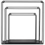 Home Deco Factory Lot de 3 étagères en métal carré BLACK FOREST