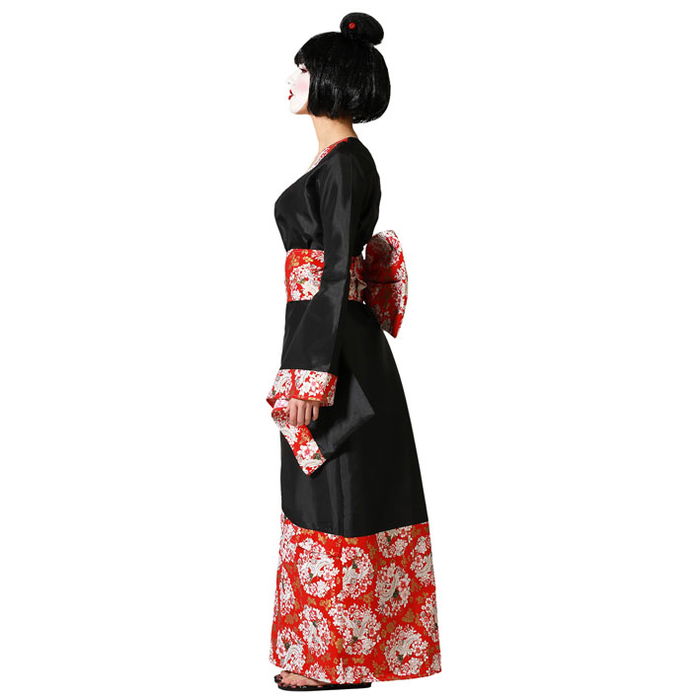 Déguisement Kimono Geisha Noir pour Femme Adulte - Taille XL, Polyester, Nouveauté 2023