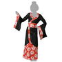 Déguisement Kimono Geisha Noir pour Femme Adulte - Taille XL, Polyester, Nouveauté 2023