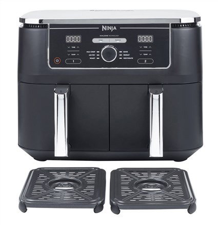 Ninja AF400EU Friteuse à air 6 en 1 avec compartiment double Max Crisp, 9.5 L - Asseur, rôtisseur, four, réchauffage, déshydrateur