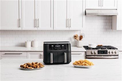 Ninja AF400EU Friteuse à air 6 en 1 avec compartiment double Max Crisp, 9.5 L - Asseur, rôtisseur, four, réchauffage, déshydrateur