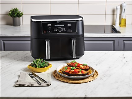 Ninja AF400EU Friteuse à air 6 en 1 avec compartiment double Max Crisp, 9.5 L - Asseur, rôtisseur, four, réchauffage, déshydrateur