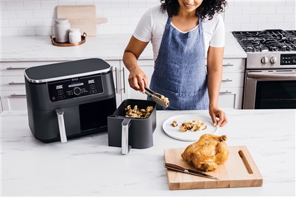 Ninja AF400EU Friteuse à air 6 en 1 avec compartiment double Max Crisp, 9.5 L - Asseur, rôtisseur, four, réchauffage, déshydrateur