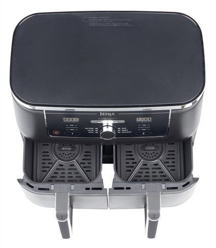 Ninja AF400EU Friteuse à air 6 en 1 avec compartiment double Max Crisp, 9.5 L - Asseur, rôtisseur, four, réchauffage, déshydrateur