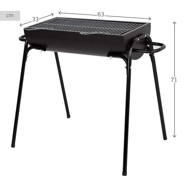 Color Baby Barbacoa Carbon 91 x 33 x 71 cm - Barbecue en acier