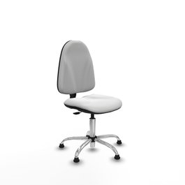 PIQUERAS Y CRESPO Chaise de bureau Algarra, Tissu blanc, Base chromée