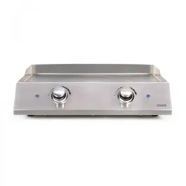 Livoo DOC302 Plancha électrique inox 2800W - Plaque amovible en acier inoxydable avec 2 thermostats ajustables - 300°C max
