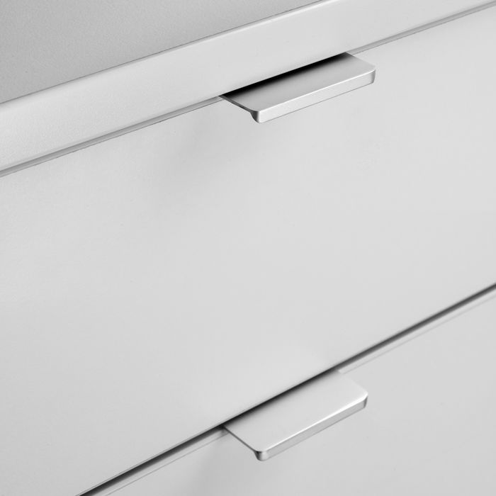 Emuca Lot de 10 poignées pour meubles Picanya, L104mm, entraxe 64mm, Aluminium, Anodisé mat