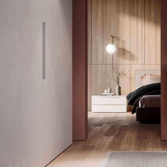 Emuca Lot de 10 poignées pour meubles Picanya, L104mm, entraxe 64mm, Aluminium, Anodisé mat