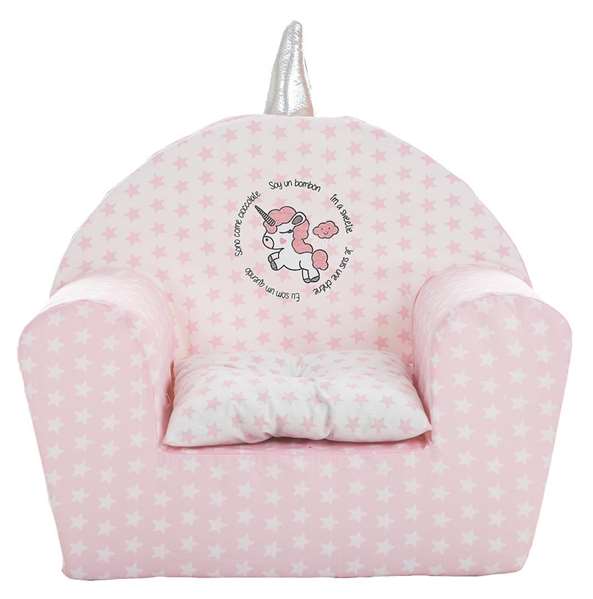 Creaciones Llopis Fauteuil licorne pour enfants en polyester, dimensions 44x34x53 cm, montage non nécessaire Creaciones Llopis Fauteuil licorne pour enfants en polyester, dimensions 44x34x53 cm, montage non nécessaire