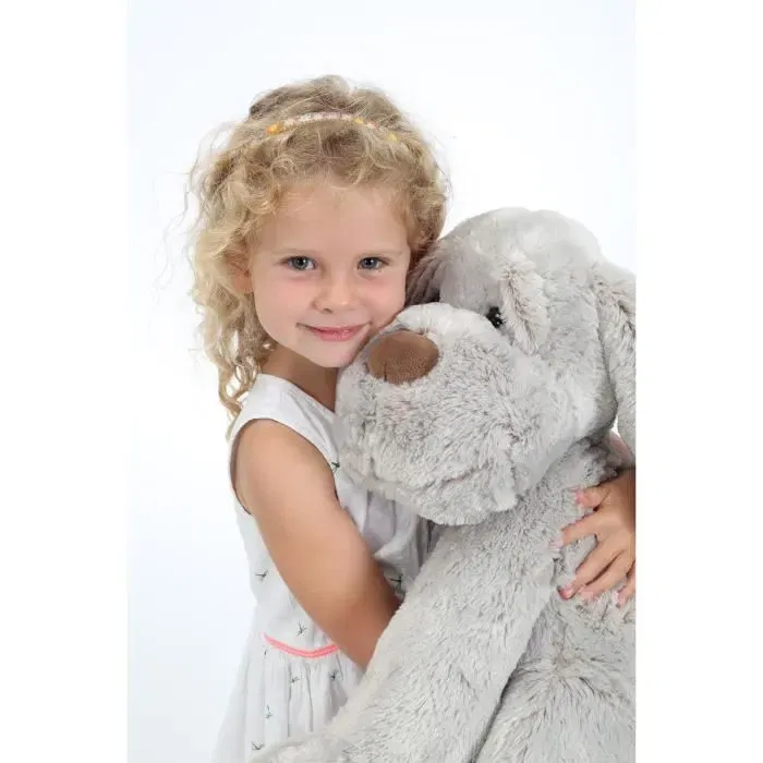 Gipsy Toys Flatoutou Peluche Chien Gris 50 cm - Peluche Douce et Réconfortante