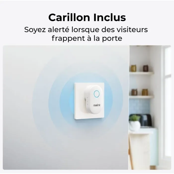 Reolink D340P - Caméra dôme IP intérieure/extérieure 5MP, champ de vision 180°, vision nocturne, audio bidirectionnel, compatible Google Assistant, alimentation PoE - Noir