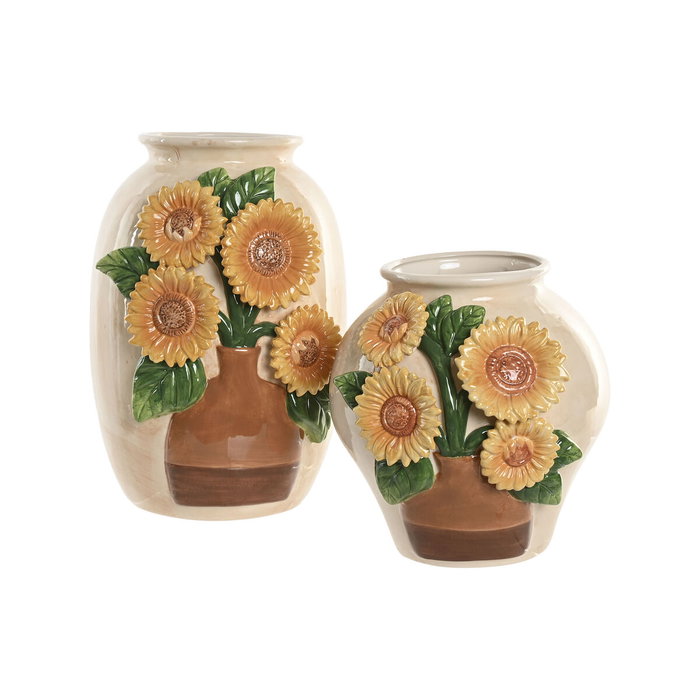 Home ESPRIT Vase Shabby Chic Jaune Beige Céramique Home ESPRIT Vase Shabby Chic Jaune Beige Céramique