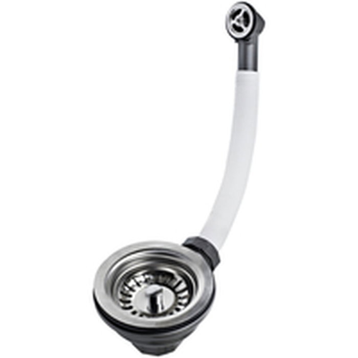 Vanne d'évier avec trop-plein flexible Teka 61001302 Argent Acier inoxydable