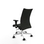 Piqueras Y Crespo Albacete Confidente - Chaise de bureau avec mécanisme synchrone, tissu noir et base blanche