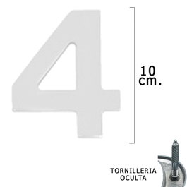 WOLFPACK LINEA PROFESIONAL Chiffre 4 argenté mat 10 cm