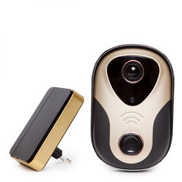 Caméra Sonnette WiFi Éclairage LED Détection de Mouvement PIR Vision Nocturne IR Angle 360° Batterie Lithium Installation Sans Fil