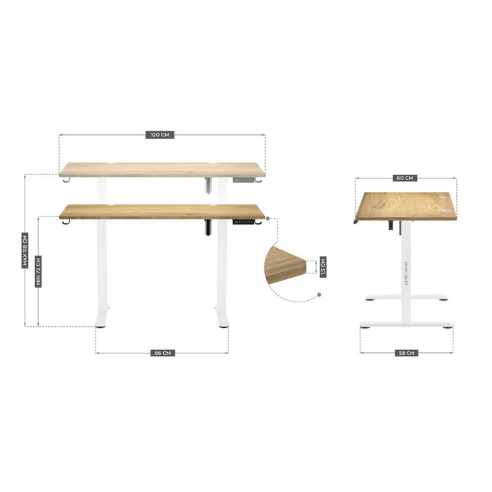 Mark Adler Bureau MA-Leader 7.0 Craft Blanc Bois