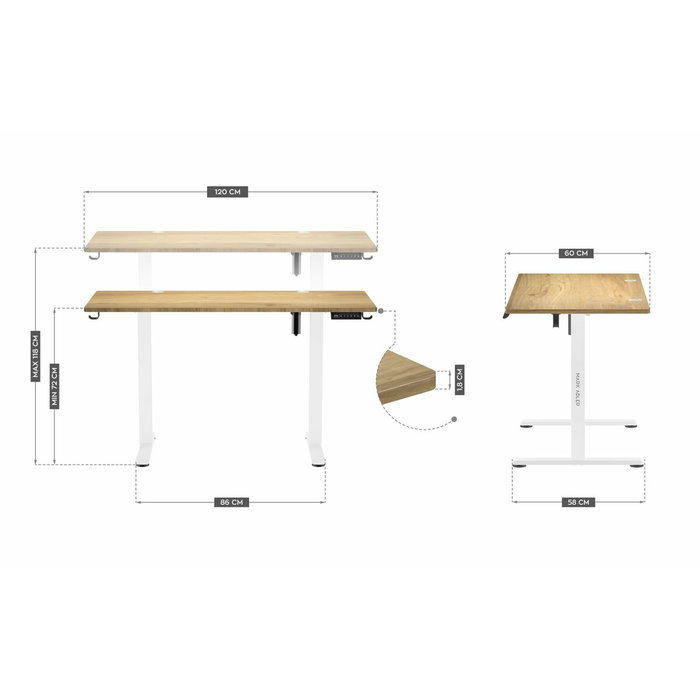 Mark Adler Bureau MA-Leader 7.0 Craft Blanc Bois