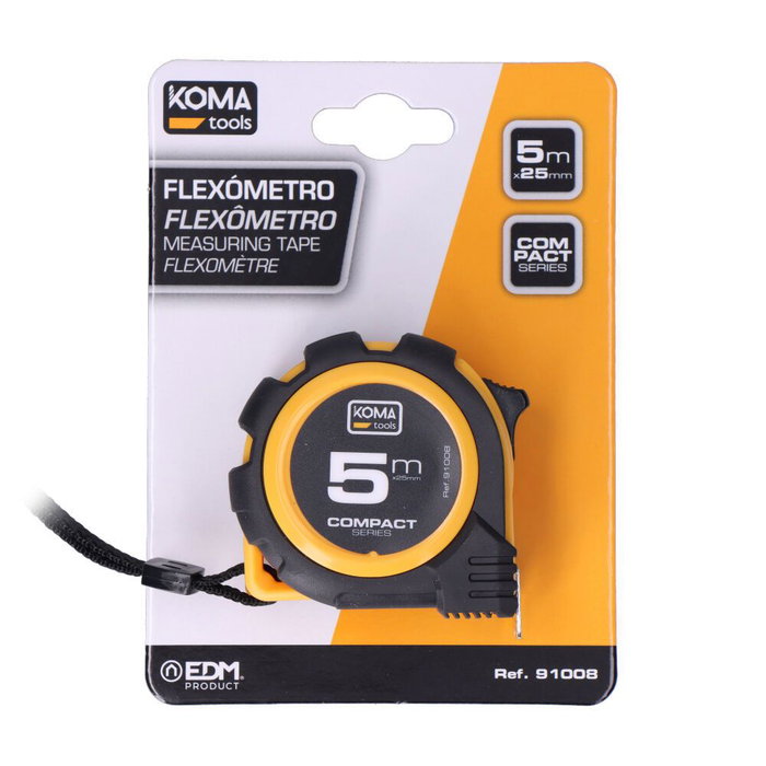 Flexomètre Koma Tools Compact ABS 5 m x 25 mm Flexomètre Koma Tools Compact ABS 5 m x 25 mm