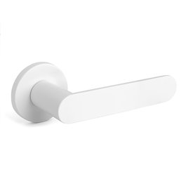 Jandel Juego de Manivelas Con Roseta Aluminio Shape 1320 Ø50 - Blanc Mat - Jeu de poignées de porte moderne avec rosete fine