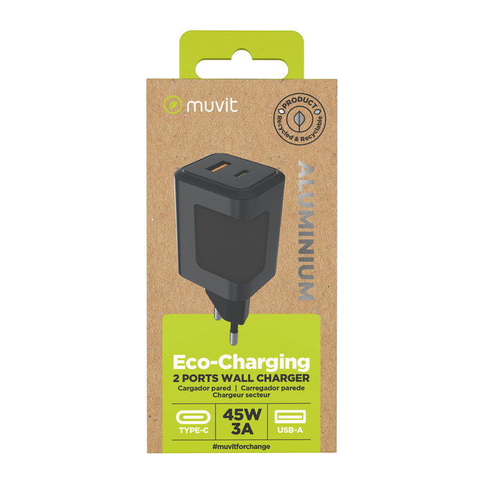 Chargeur mural Muvit WCEU66-45-AC Blanc 45 W