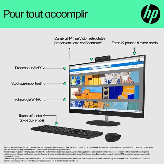 HP 27-cr0061nf PC Tout-en-un 27 pouces FHD Ryzen 5 16Go 512Go SSD HP 27-cr0061nf PC Tout-en-un 27 pouces FHD Ryzen 5 16Go 512Go SSD