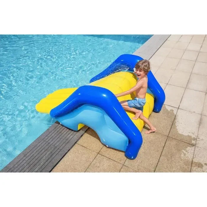 Bestway 52453 - Toboggan gonflable géant avec arroseurs pour piscine - 247 x 124 x 100 cm - Enfants 3 ans et + - Capacité 75 kg