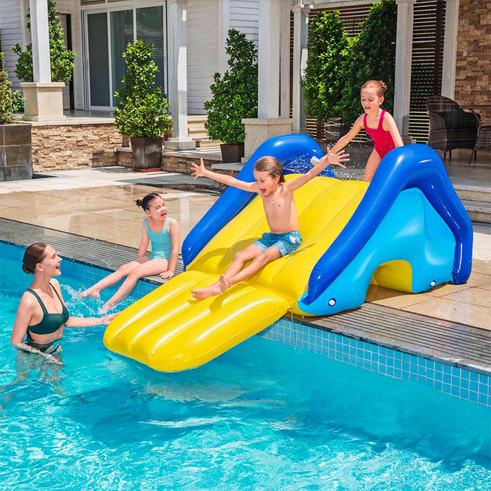 Bestway 52453 - Toboggan gonflable géant avec arroseurs pour piscine - 247 x 124 x 100 cm - Enfants 3 ans et + - Capacité 75 kg