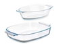 Vivalto Set de 2 plats en borosilicate transparent 700 ml et 2 L 30x20x6 cm (Set de 6)