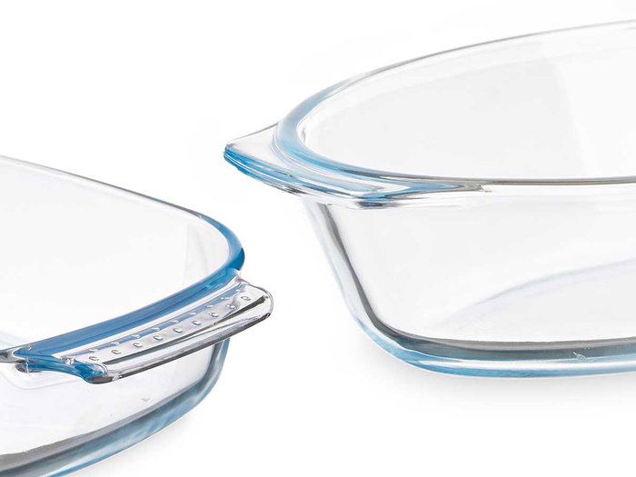Vivalto Set de 2 plats en borosilicate transparent 700 ml et 2 L 30x20x6 cm (Set de 6) Vivalto Set de 2 plats en borosilicate transparent 700 ml et 2 L 30x20x6 cm (Set de 6)