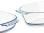 Vivalto Set de 2 plats en borosilicate transparent 700 ml et 2 L 30x20x6 cm (Set de 6)
