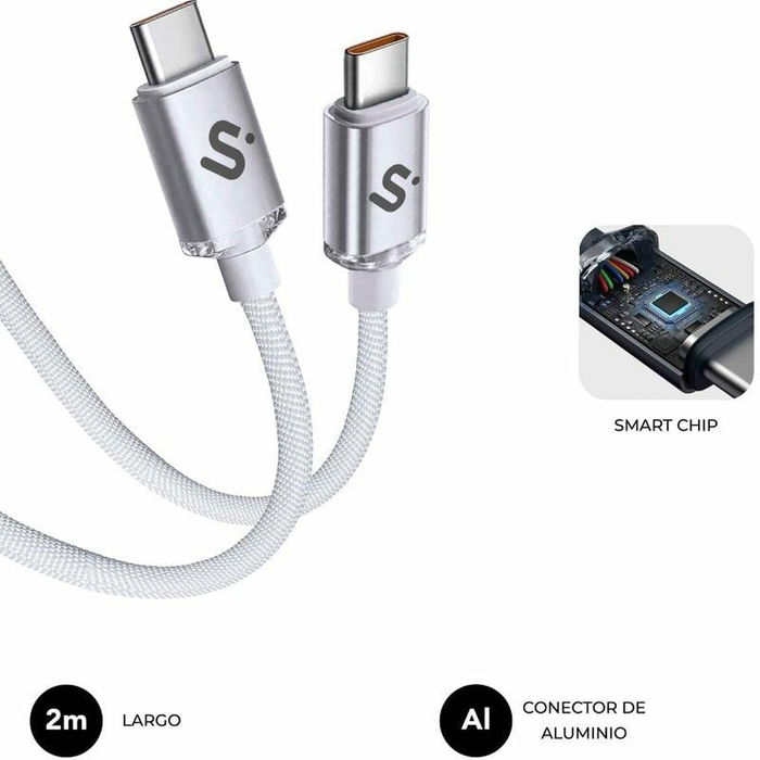 Câble USB-C vers USB-C Subblim OPTIMUS Blanc 2 m