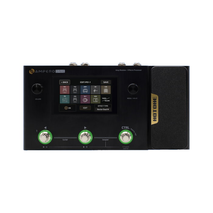 Hotone Ampero One - Pédale multieffets avec modélisation d'ampli, écran tactile 4", 242 effets, looper, USB Hotone Ampero One - Pédale multieffets avec modélisation d'ampli, écran tactile 4", 242 effets, looper, USB