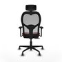 Piqueras y Crespo Chaise de Bureau Jorquera Bordeaux et Gris