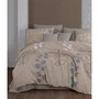 Parure de lit 1 housse de couette 220 x 240 cm + 2 taies 60 x 60 cm - 100% coton renforcé King Size - Beige, Gris, Blanc