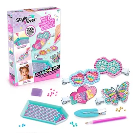 Canal Toys Set de Barrettes Diamant Art OFG 334 - Décoration de 8 Barrettes avec Strass Multicolores pour Créer des Looks Uniques