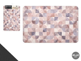 Kinvara Tapis de Cuisine Mosaique Tons Terre 40x60 cm en Polyester (Set de 24)